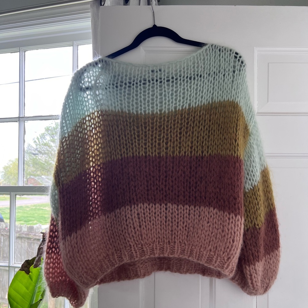 Maiami Colour Block Mohair and Wool sweater